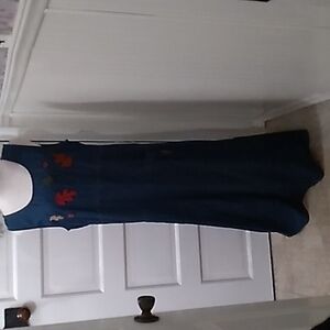 Bobbie Brooks large 12 14 denim fall mexi dress